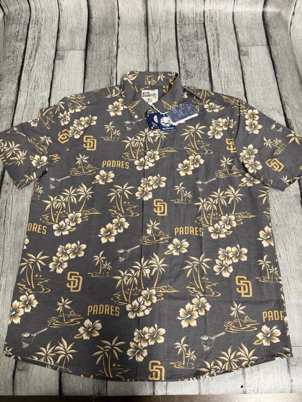 NWT Men’s Reyn Spooner San Diego Padres Game Day KEKAI Button Front Shirt XL
